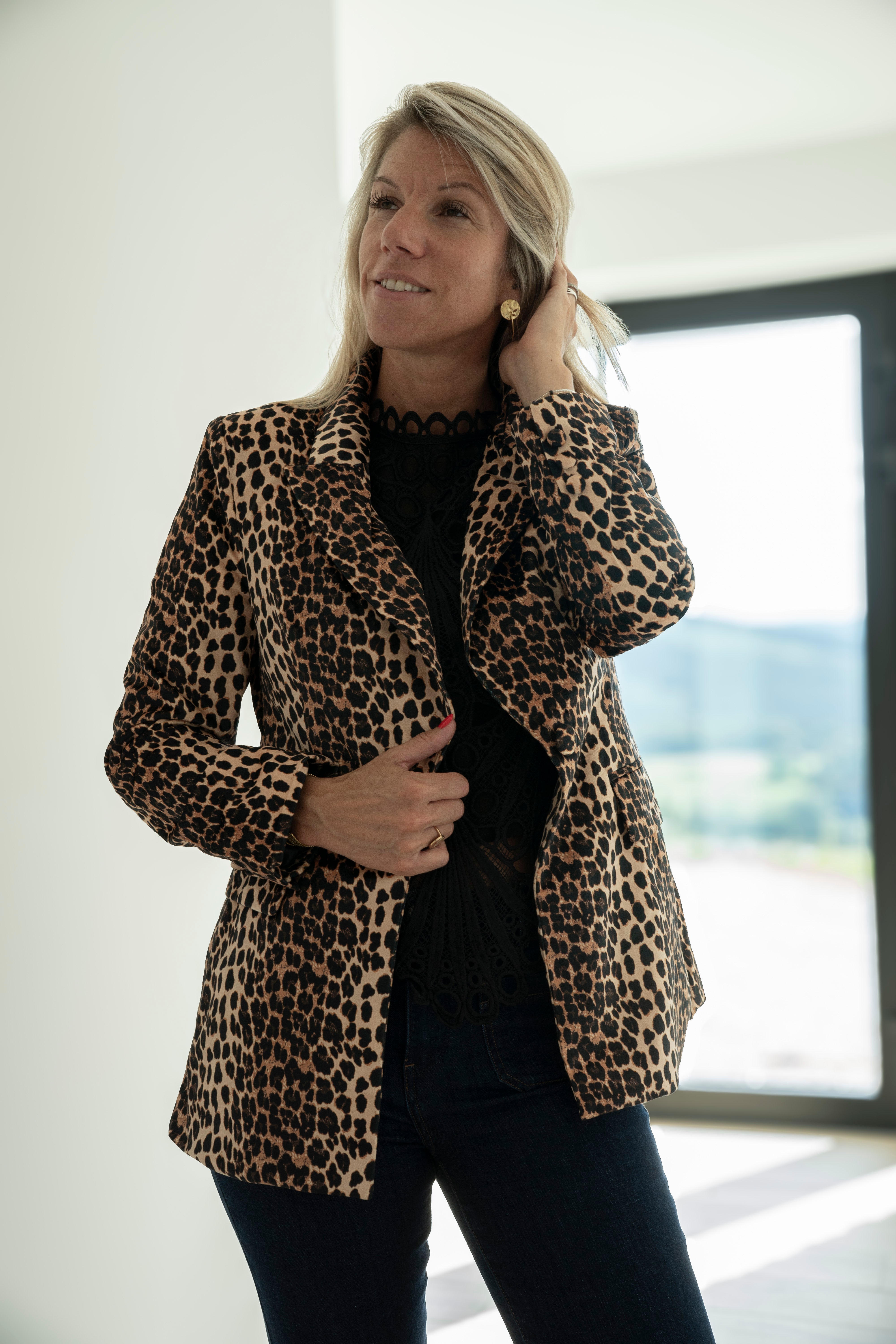 Blazer Velvet Leopard